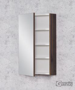 walnut cabinet with mirror